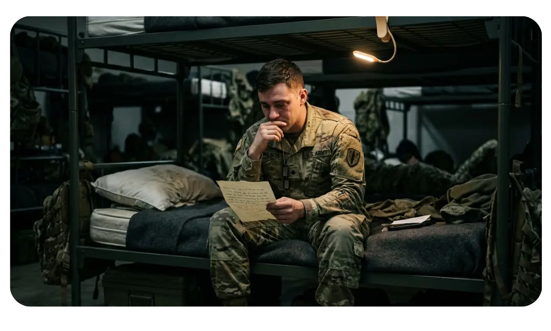 The Minds of Young Men and Women entering the Military A thoughtful soldier looking at the horizon, illustrating the concepts behind understanding the mental burden of military service