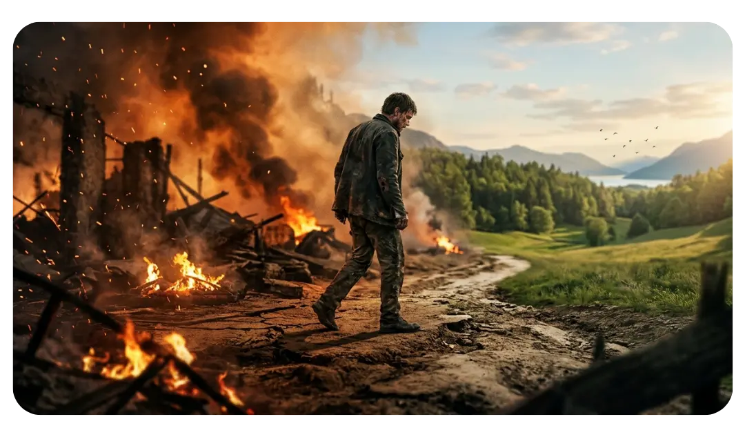 In order to get to it, you've got to go through it A person hiking up a steep mountain path representing building emotional resilience through adversity
