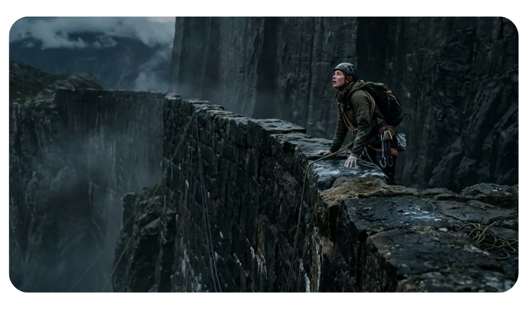 A high stone wall with sunlight breaking over the top representing overcoming emotional and mental barriers