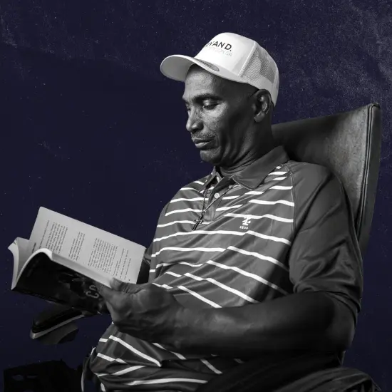 Ryan D. Patterson Sr. reading a book - prolific fiction and inspirational author