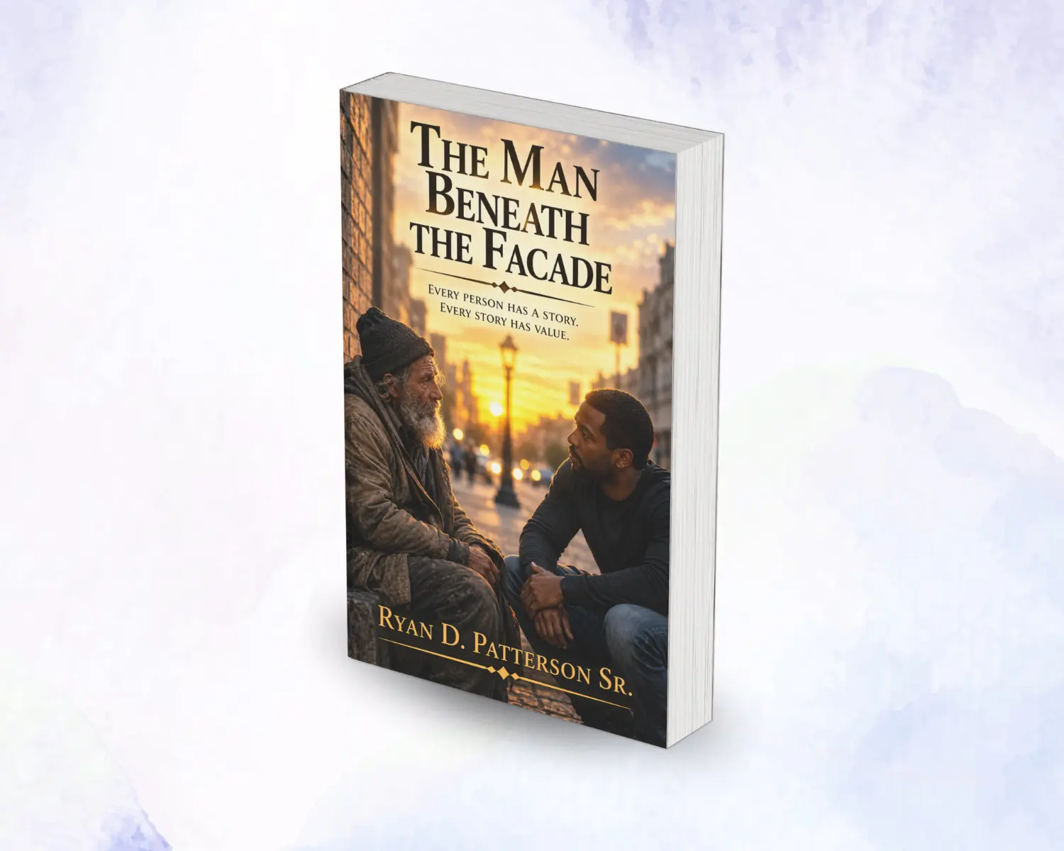 Mini book cover mockup of The Man Beneath the Facade by Ryan D. Patterson Sr. for the book catalog grid